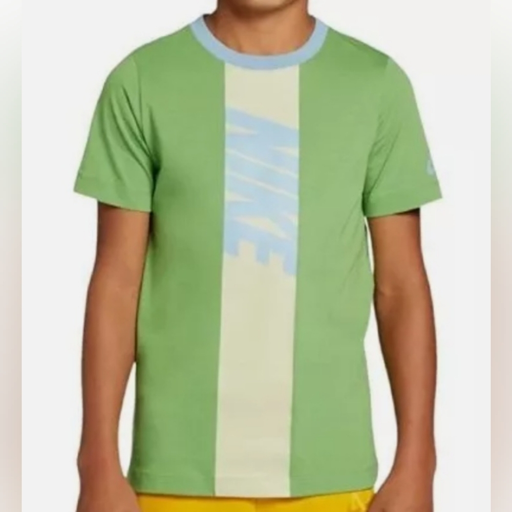 Nike Boys Sportswear Tee Shirt Short Sleeve Green Blue Size XL Large
